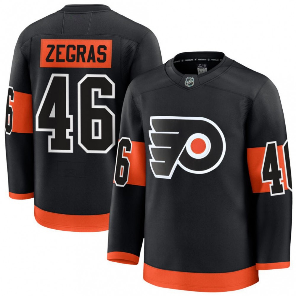Men's Philadelphia Flyers Trevor Zegras Black Alternate Premium Jersey-Pro Kit Vault | Brand New 26/27 Sports Jerseys